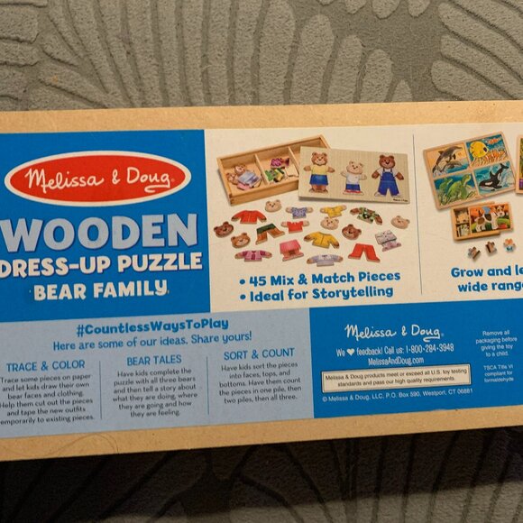 Melissa & Doug Bear Family Dress up Puzzle - Picture 4 of 4